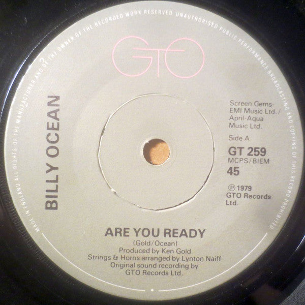 Billy Ocean - Are You Ready - Used Vinyl Record 7"