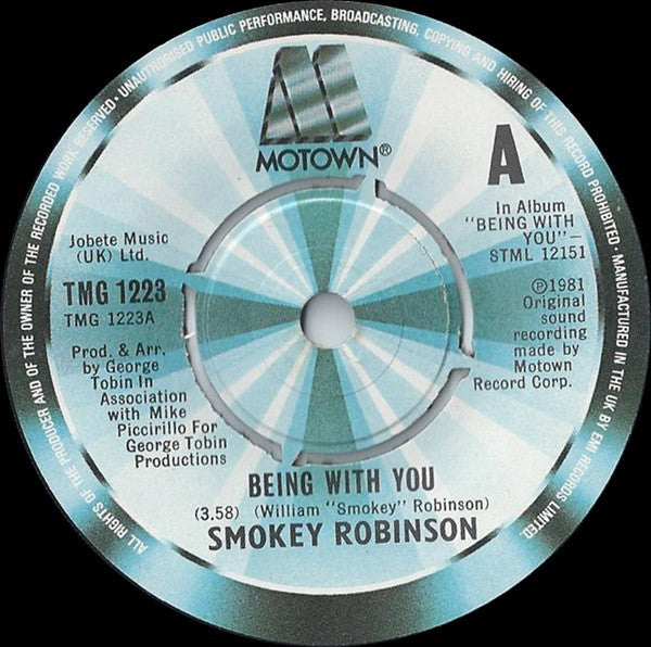 Smokey Robinson - Being With You - Used Vinyl Record 7"