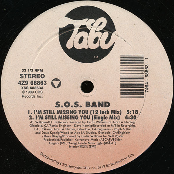 S.O.S. Band - I'm Still Missing Your Love - Used Vinyl Record 12"