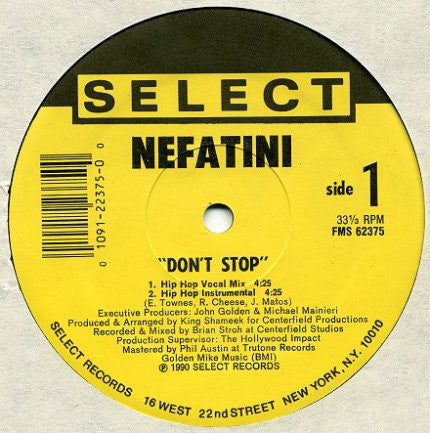 Nefatini - Don't Stop - Used Vinyl Record 12"