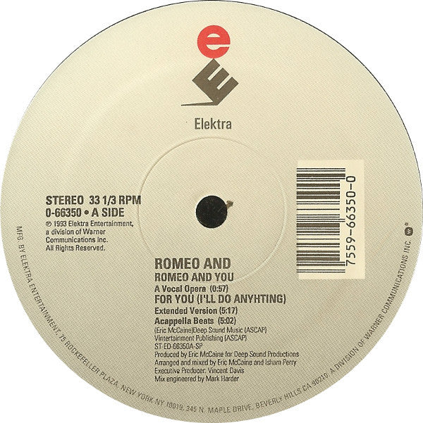 Romeo And - For You (I'll Do Anything) - Used Vinyl Record 12"