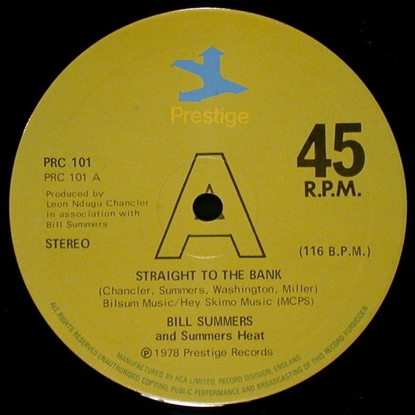 Bill Summers & Summe - Straight To The Bank - Used Vinyl Record 12"