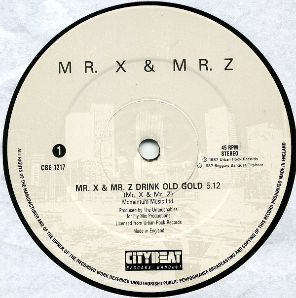 Mr. X & Mr. Z - Drink Old Gold - Used Vinyl Record 12"