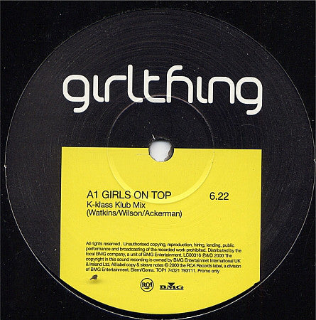 Girl Thing - Girls On Top - Used Vinyl Record 12"