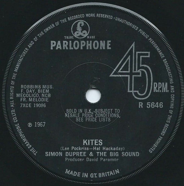 Simon Dupree And The - Kites - Used Vinyl Record 7"