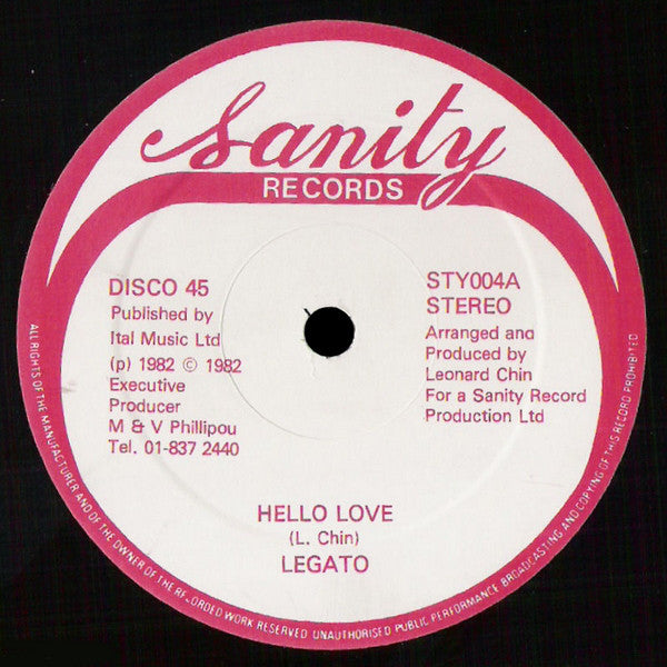 Legato - Hello Love - Used Vinyl Record 12"