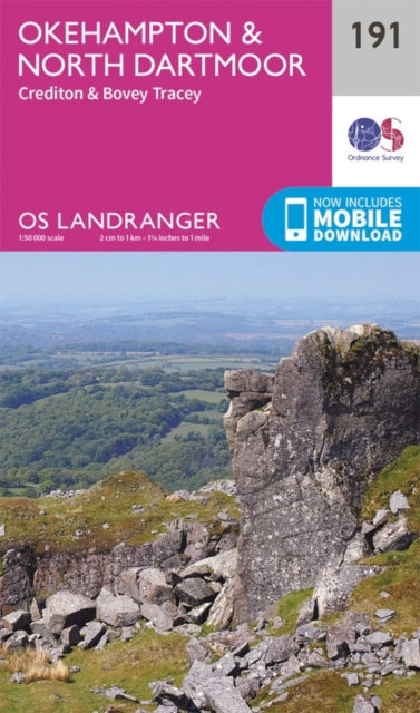 Ordnance Survey - Okehampton & North Dartmoor : 191 - New Sheet map