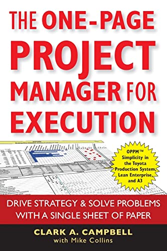 Campbell - One-Page Project Manager for Execution - New paperback or s