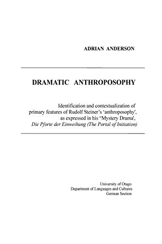 Anderson - Dramatic Anthroposophy - New paperback or softback