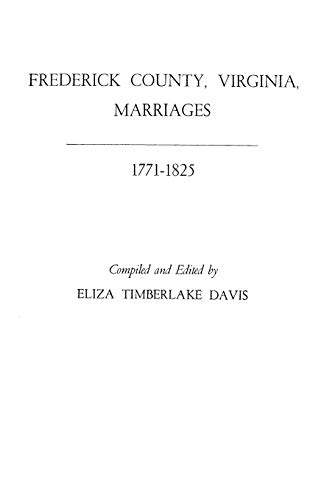 Davis - Frederick County, Virginia, Marriages, 1771-1825 - New paperba
