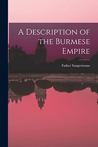 Sangermano - A Description of the Burmese Empire - New paperback or so