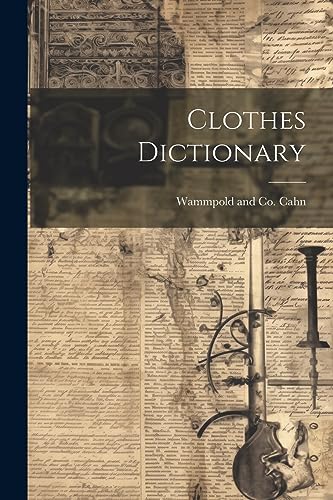 Cahn - Clothes Dictionary - New paperback or softback