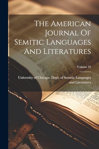 University of Chicag - American Journal Of Semitic Languages And Liter
