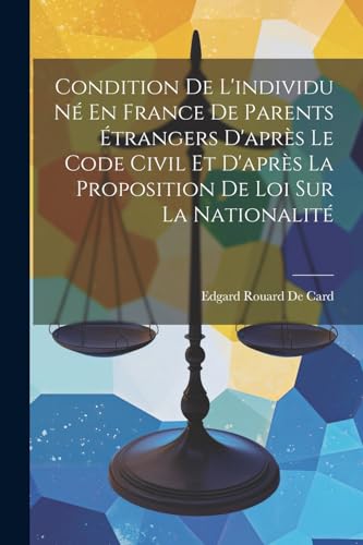 De Card - Condition De L'individu N? En France De Parents ?trangers D'