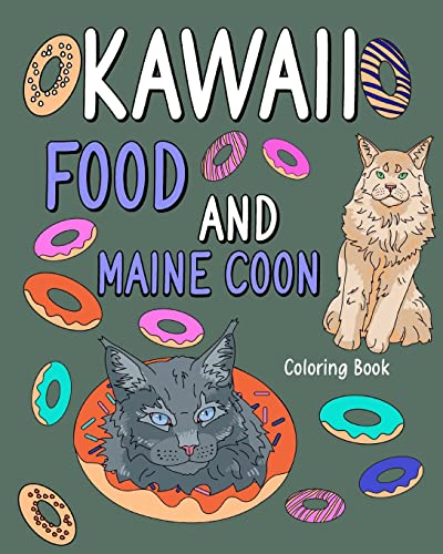 PaperLand - Kawaii Food and Maine Coon Coloring Book - New paperback o