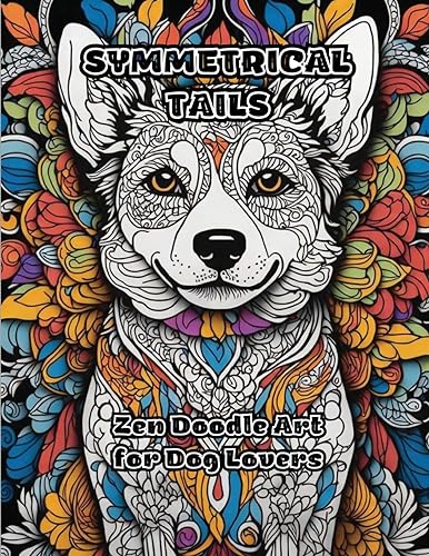 ColorZen - Symmetrical Tails Zen Doodle Art for Dog Lovers - New pape