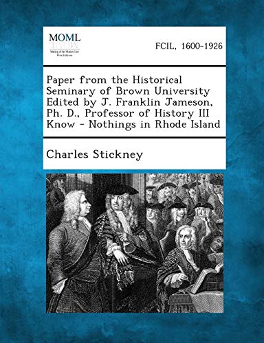 Stickney - Paper from the Historical Seminary of Brown University Edit