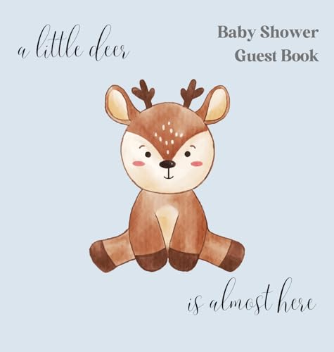 Bell - A little deer, is nearly here baby shower guest book (hardback)