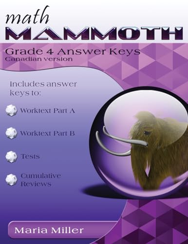 Miller - Math Mammoth Grade 4 Answer Keys, Canadian Version - New pape