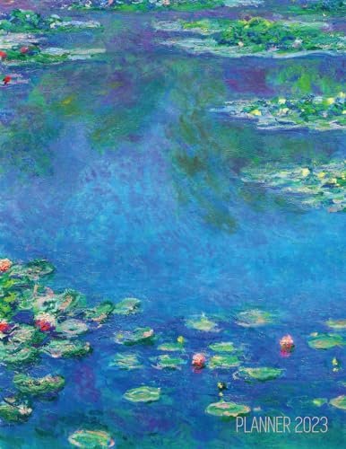 Press - Claude Monet Daily Planner 2023 Water Lilies Painting , Artis
