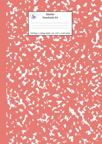 Young Dreamers Press - Marble Notebook A4 Coral Pink Marble College R