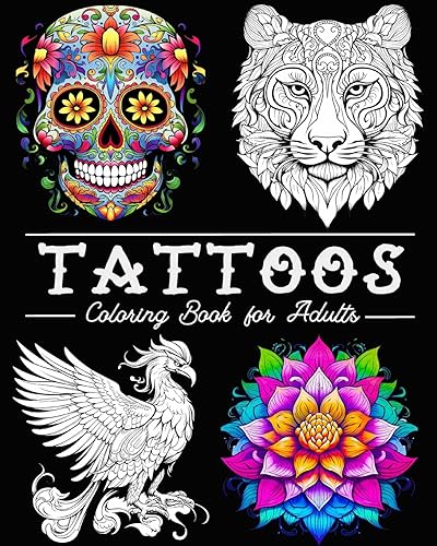 BB - Tattoo Coloring Book for Adults: 50 Beautiful Illustrations with