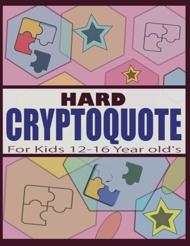 Patowary - Hard Cryptoquote For Kids 12-16 Year old's: Large Print Ent