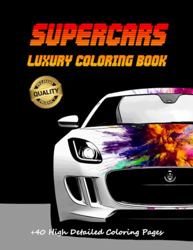 Press - SUPERCARS Luxury Coloring Book +40 High Detailed Coloring P