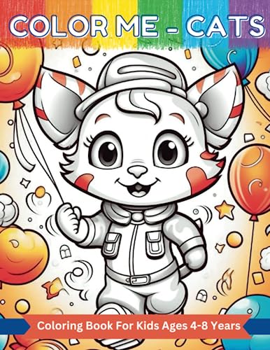 Mardani - Color Me - Cats Coloring Book For Kids Ages 4-8 Years - 50