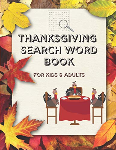 Jar - Thanksgiving Search Word Book for Kids and Adults Thanksgiving