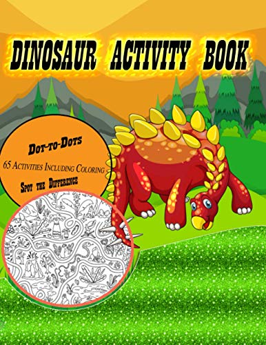 MEDOS - Dinosaur Activity Book 65 Activities Including Coloring, Dot