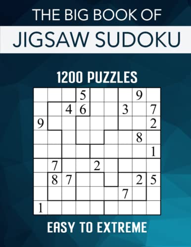 BrainWhal - Big Book of Jigsaw Sudoku - 1200 Puzzles - Easy to Extreme