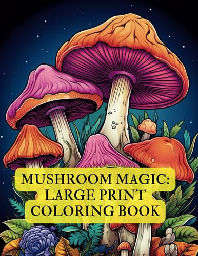 Magelanas - Mushroom Magic Large Print Coloring Book - New paperback