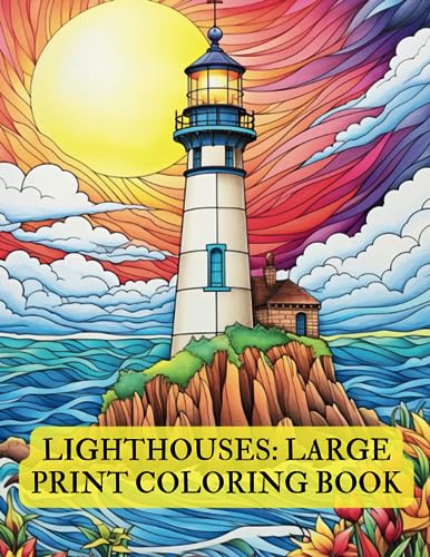 Magelanas - Large Print Lighthouse Coloring Book - New paperback or so