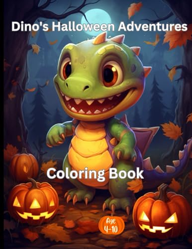 Hogans - Dino's Halloween Adventures Coloring Book for Kids, Ages 4-1
