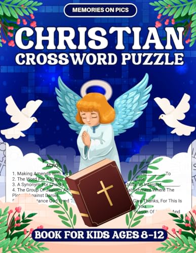 Memories On Pics - Christian Crossword Puzzle Book for Kids Ages 8 to
