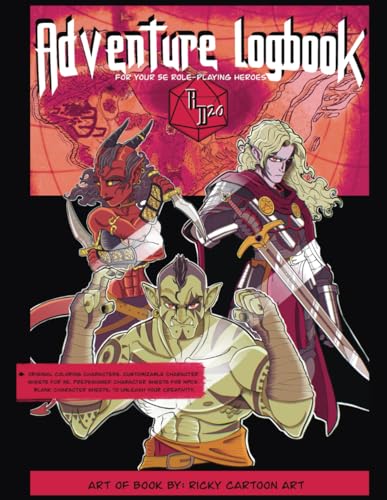 Cartoon Art - Adventure logbook: For your 5E role-playing heroes - New