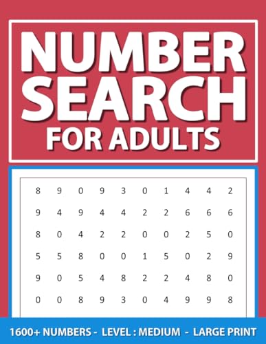 Kensington - Number Search For Adults: Level: Medium, Large Print Numb
