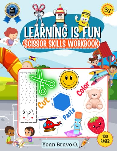 Bravo O - Scissor Skills Preschool Activity Book 100 pages: Cut Lines,