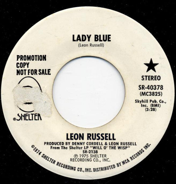 Leon Russell - Lady Blue - Used Vinyl Record 7"