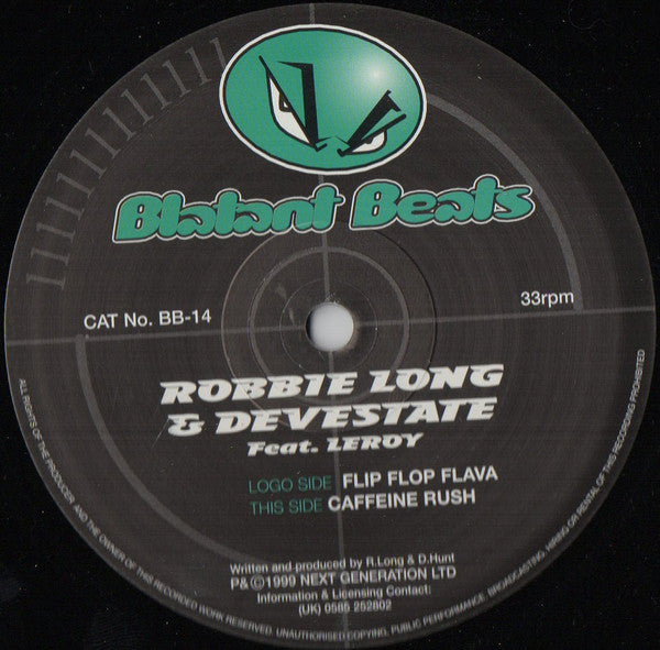 Robbie Long - Flip Flop Flava / Caffeine Rush - Used Vinyl Record 12"