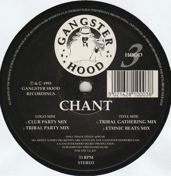 Gangster Hood - Chant - Used Vinyl Record 12"