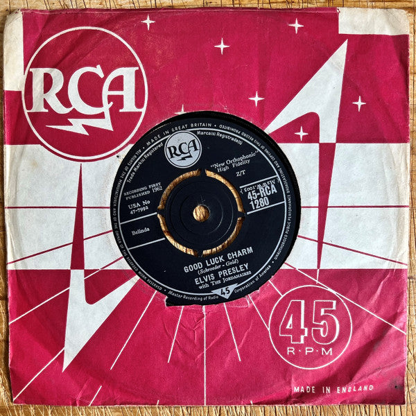 Elvis Presley - Good Luck Charm - Used Vinyl Record 7"