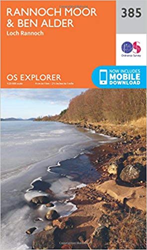 Ordnance Survey - Rannoch Moor and Ben Alder : 385 - New Sheet map