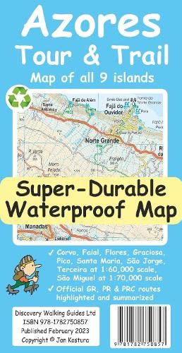 Jan Kostura - Azores Tour & Trail Super-Durable Map (2nd edition) - Sh