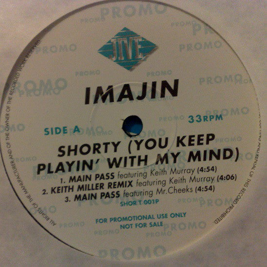 Imajin - Shorty (You Keep Playin' With My Mind) - Used Vinyl
