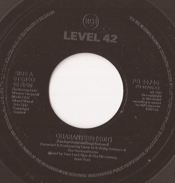 Level 42 - Guaranteed - Used Vinyl Record 7"
