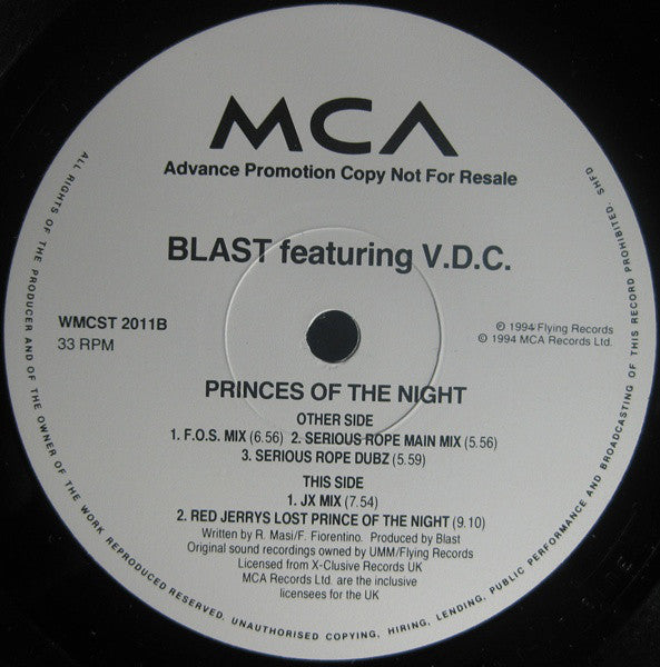 Blast - Princes Of The Night - Used Vinyl Record 12"