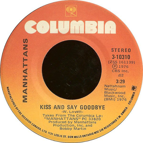 Manhattans - Kiss And Say Goodbye / Wonderful World Of Love - Used Vi