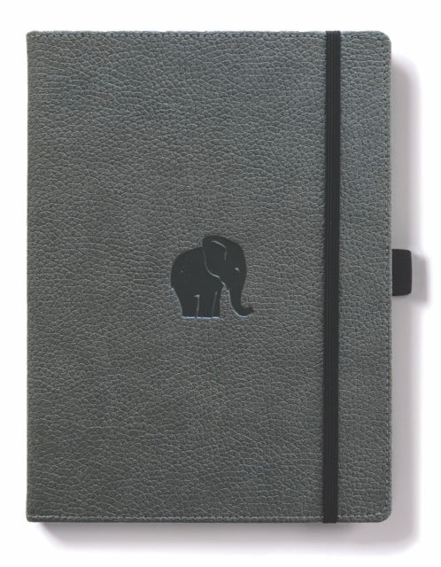 Dingbats A5+ Wildlife Grey Elephant Notebook - Graph - Paperback